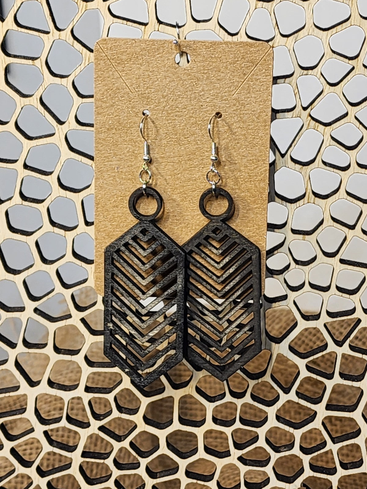 Black and Grey Stained Earrings