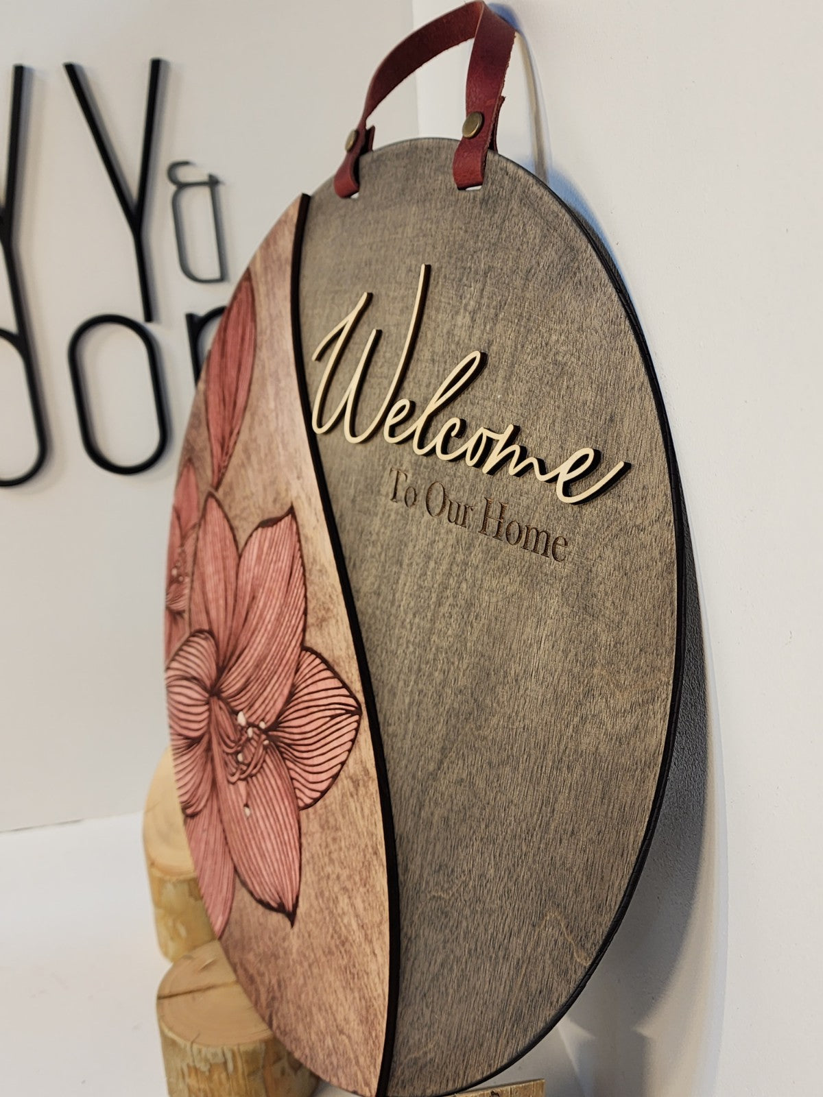 Dimensional Flower Welcome Sign