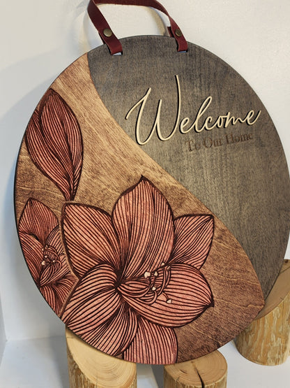 Dimensional Flower Welcome Sign