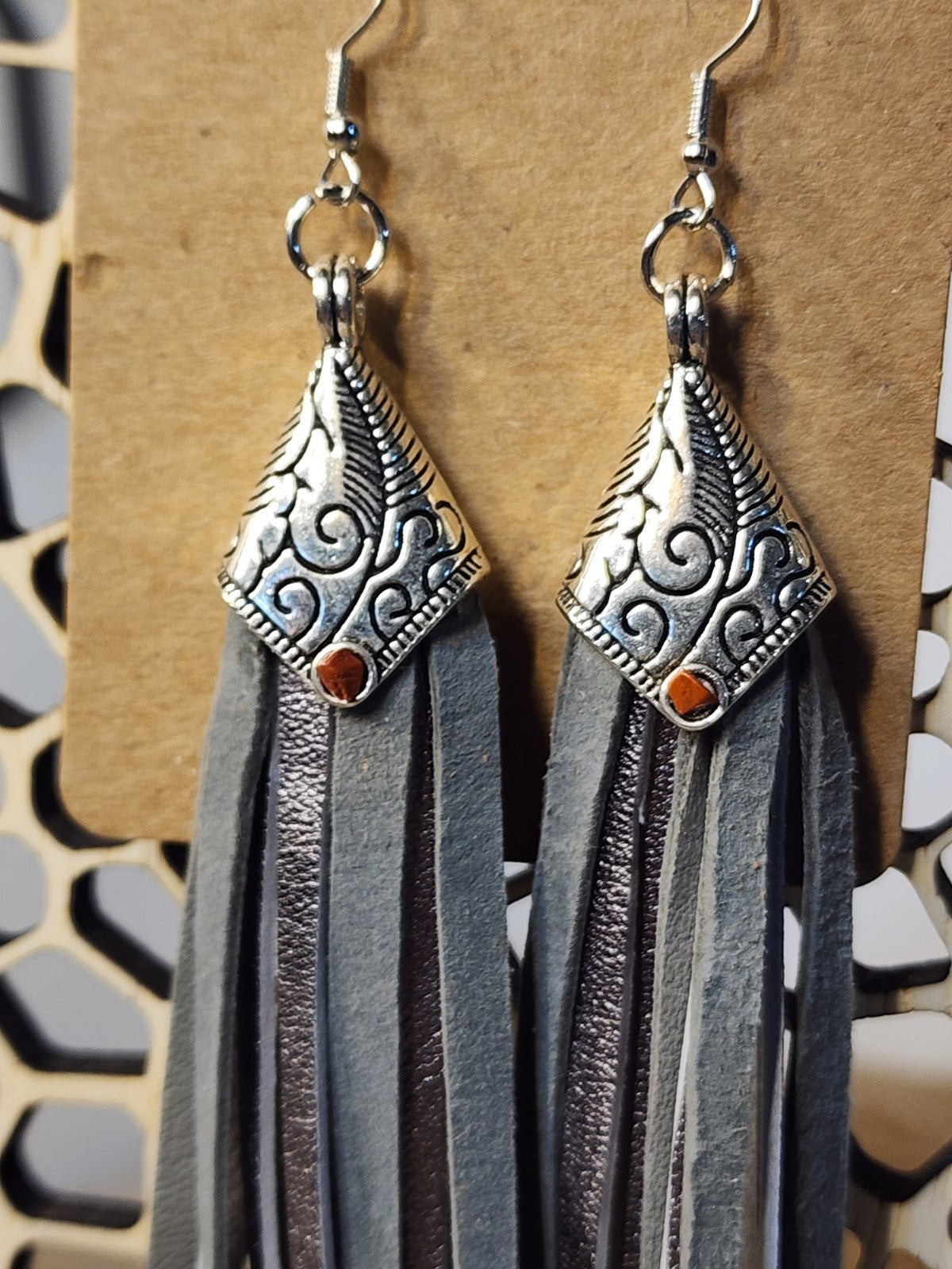 Designer leather and Suede Earrings