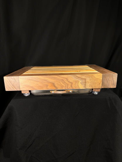 Butcher Block Cutting Board with Scrap Tray