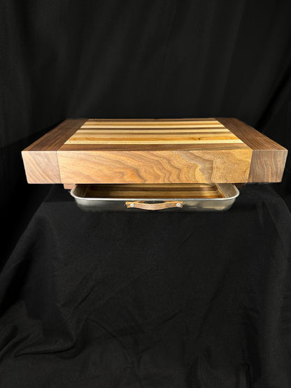Butcher Block Cutting Board with Scrap Tray