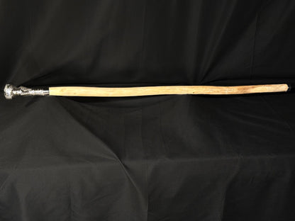 White Oak Cane with Silver Brass Handle