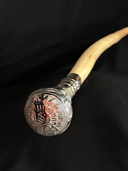 White Oak Cane with Silver Brass Handle