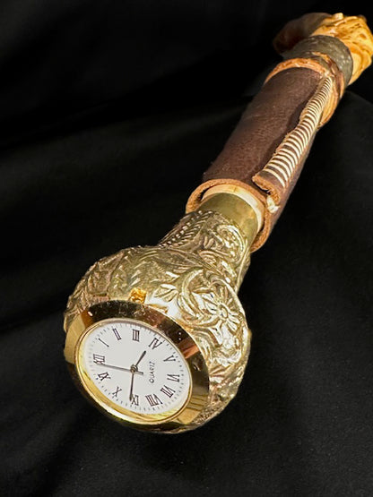 Brass Clock Walking Stick