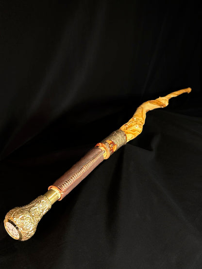 Brass Clock Walking Stick