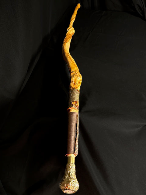 Brass Clock Walking Stick