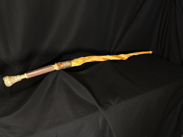 Brass Clock Walking Stick