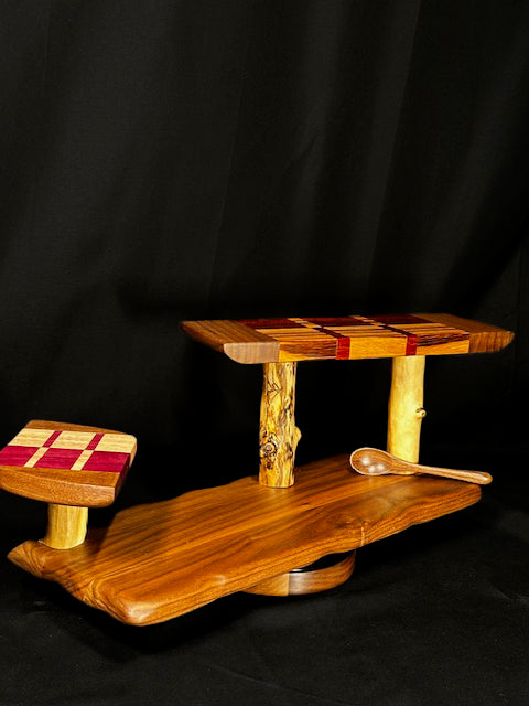 Tiered Charcuterie Board with Lazy Susan