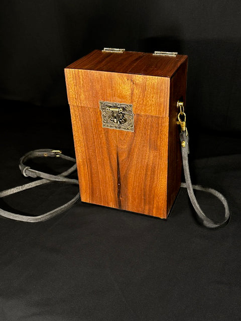 Walnut Crossbody Bag with Leather Strap