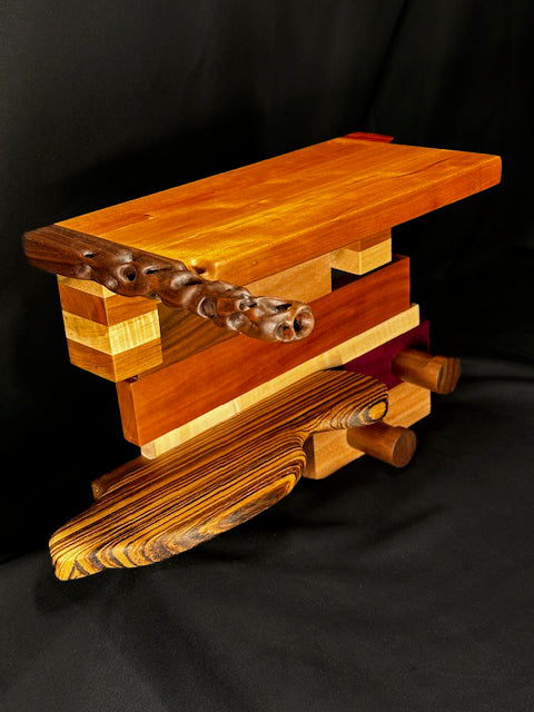 Two-Tier Accent Shelf with Hangers